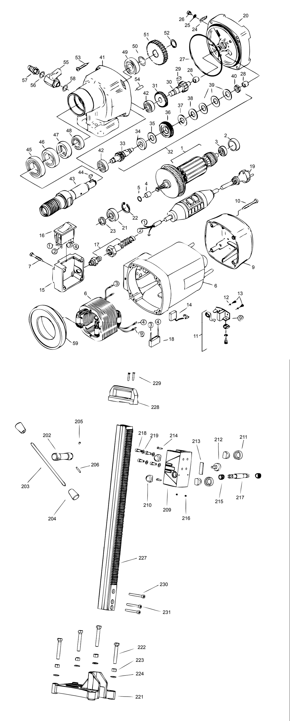 Section 01 Diagram and Parts List for 162675  MK Diamond Drill